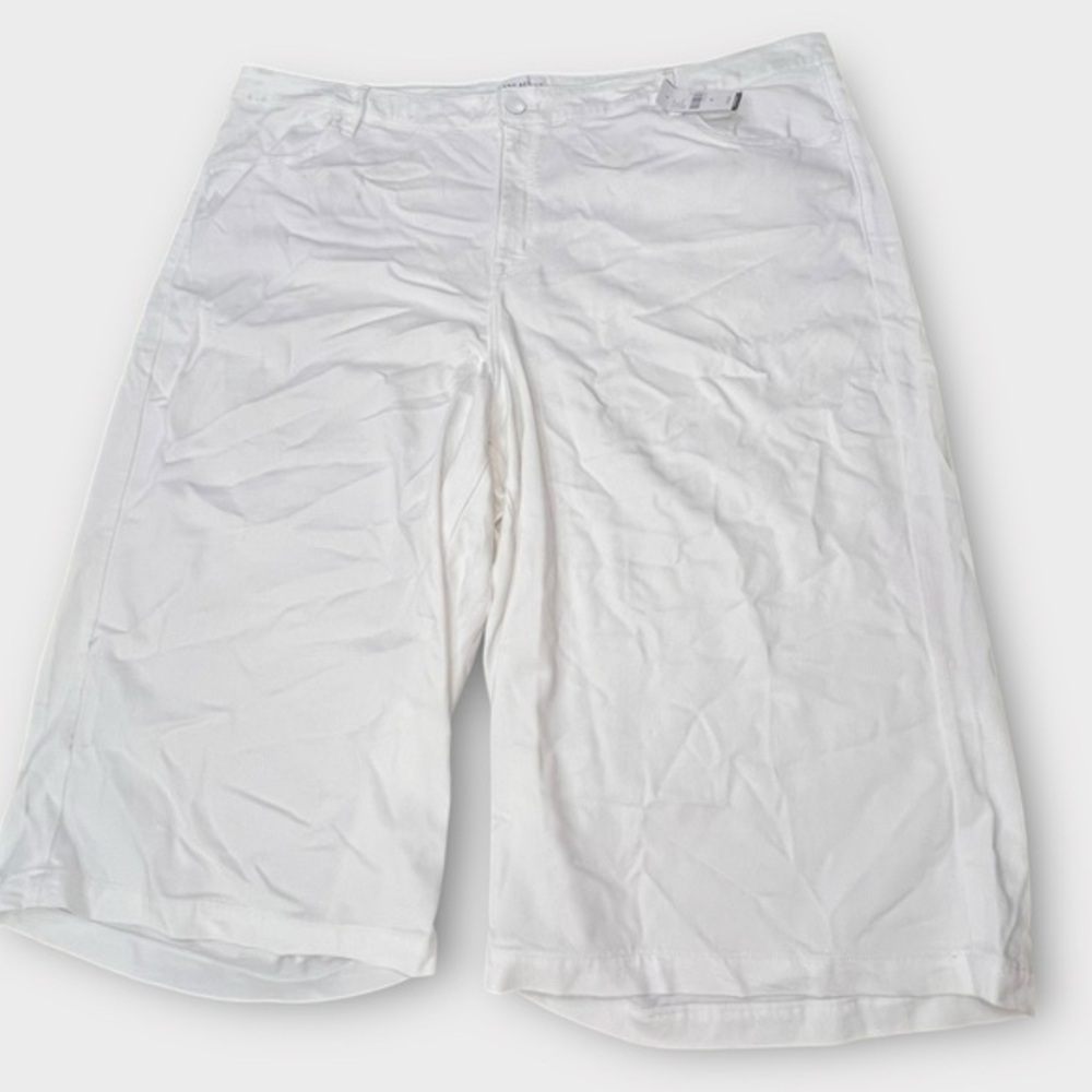 Lane Bryant Signature Fit Wide Leg Culotte Crop Pants White Size 28 NWT Mid Rise